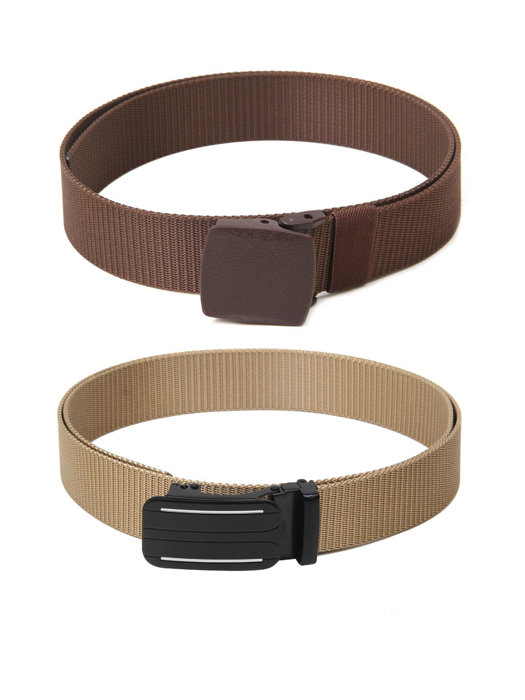 

Calvadoss Girls Set Of 2 Textured Canvas Belts, Brown