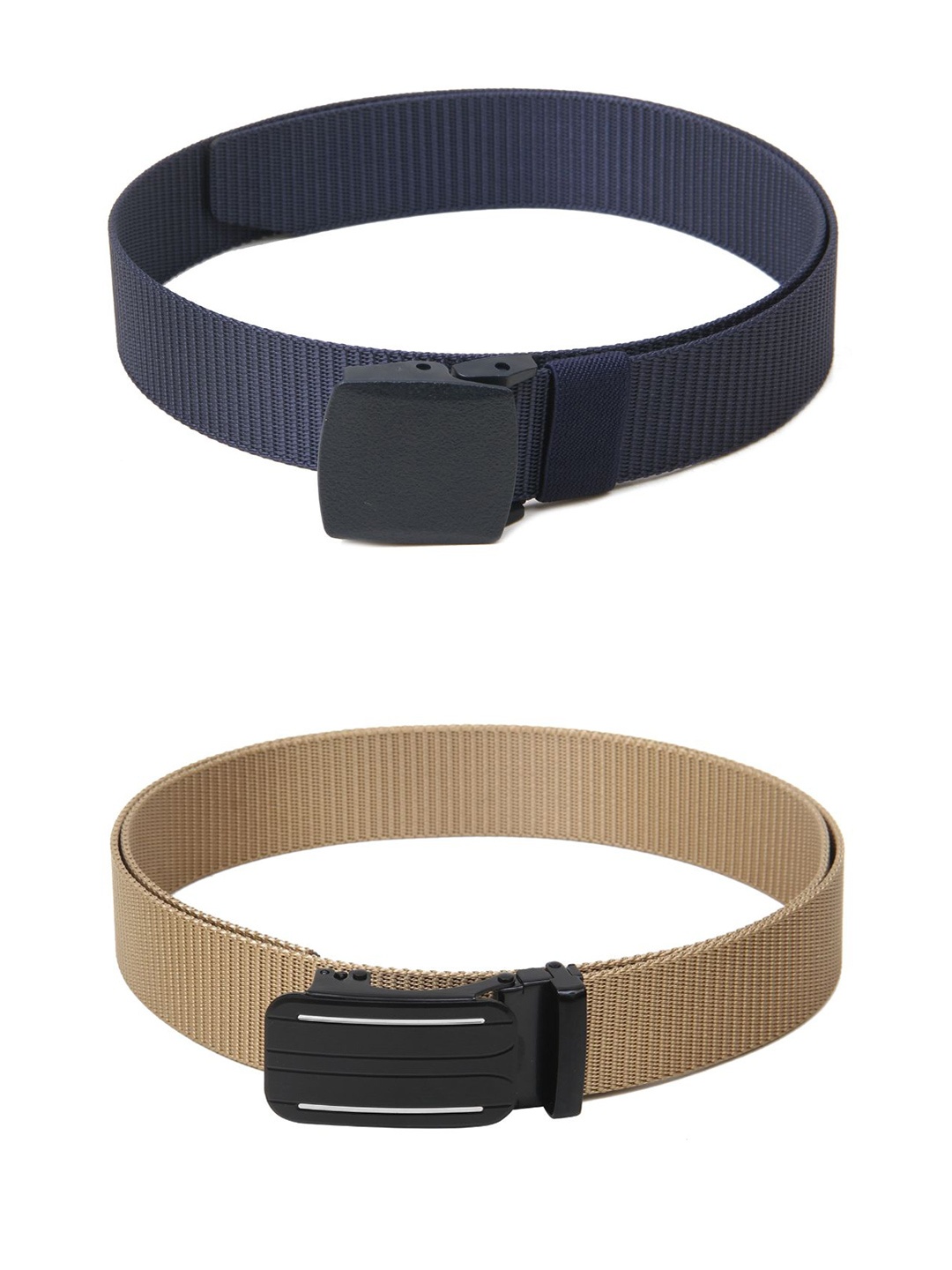 

Calvadoss Girls Set Of 2 Textured Canvas Belts, Navy blue