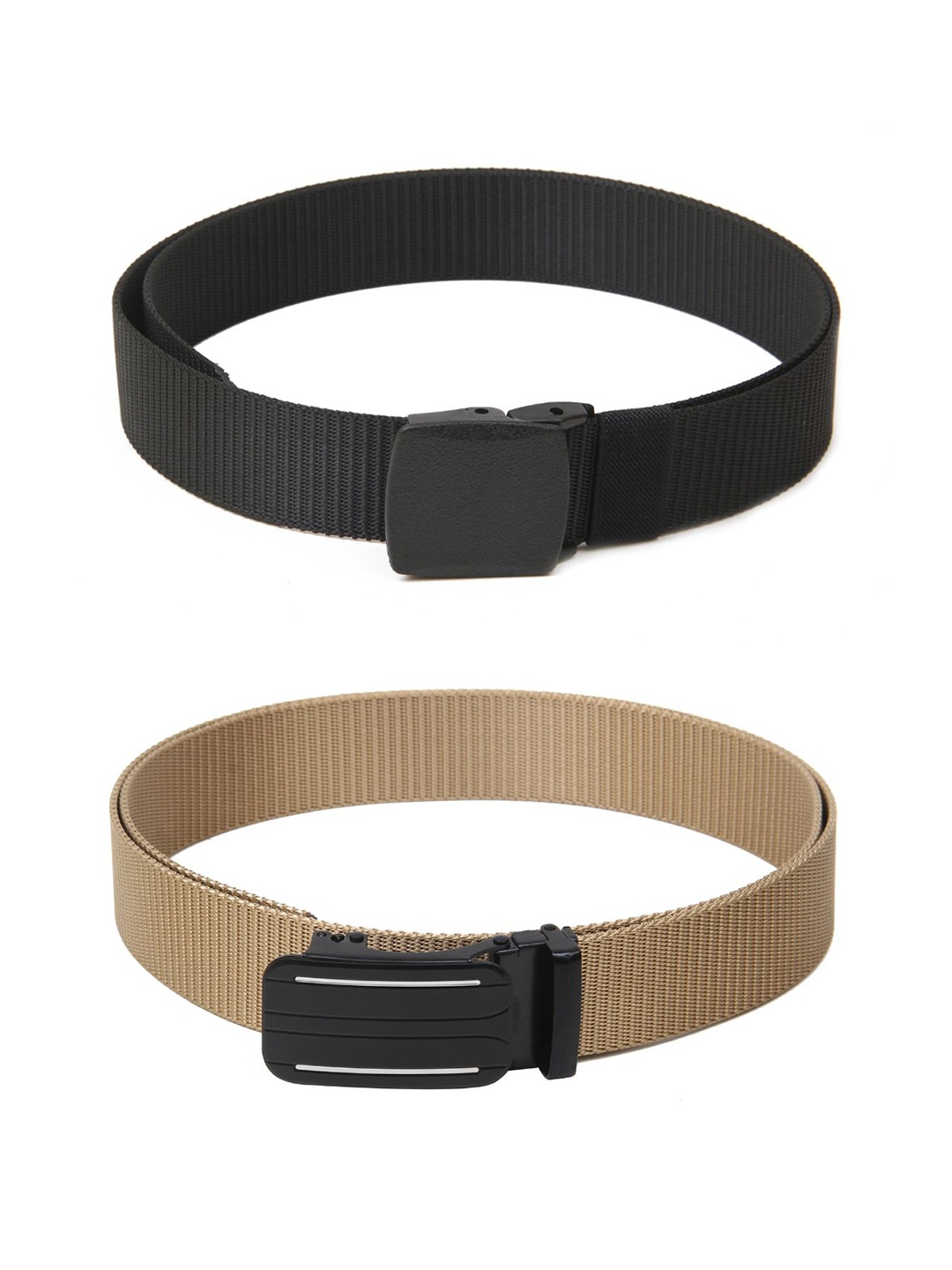 

Calvadoss Girls Set Of 2 Textured Belts, Black