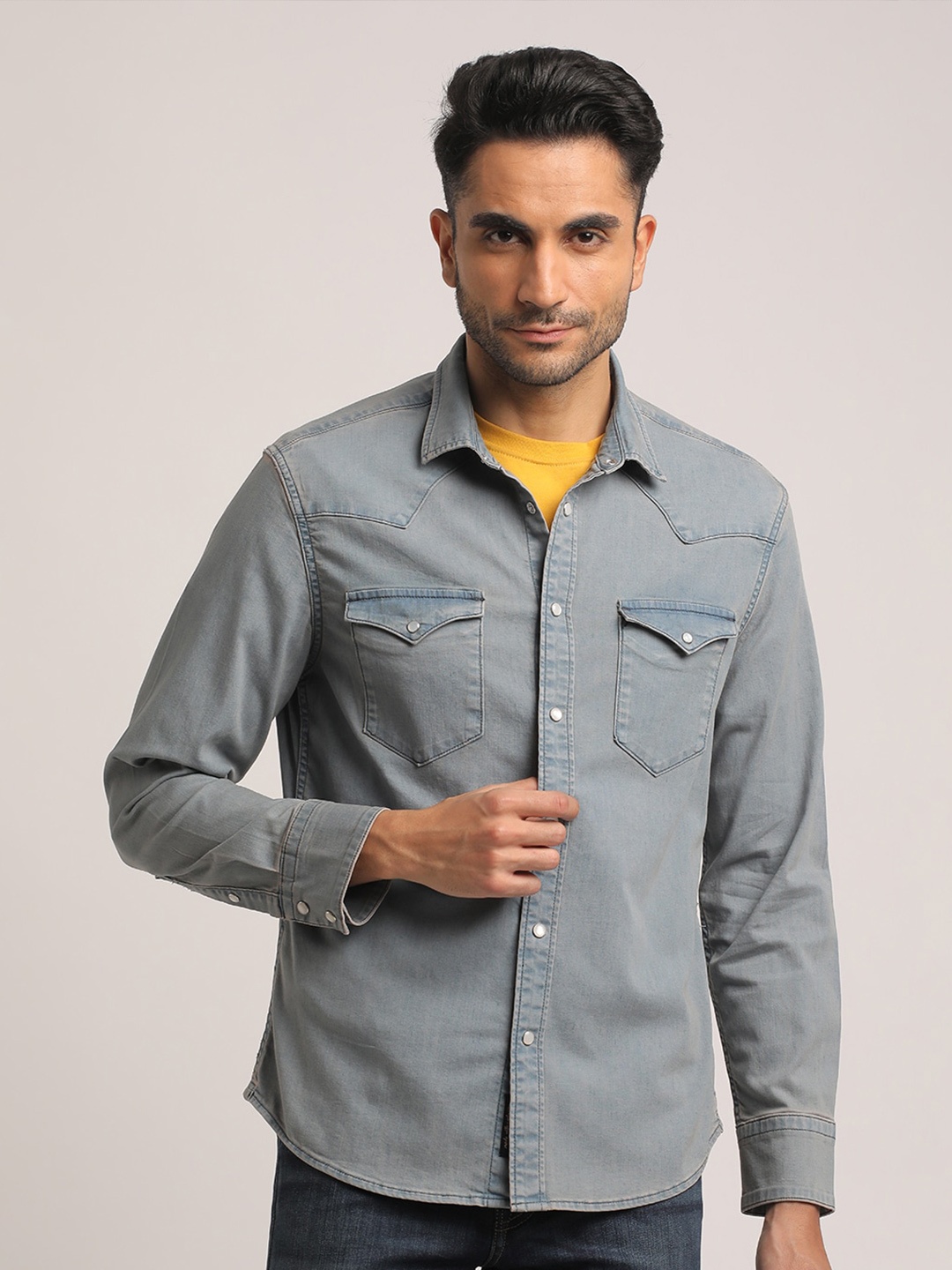 

EVERBLUE Men Opaque Casual Shirt, Blue