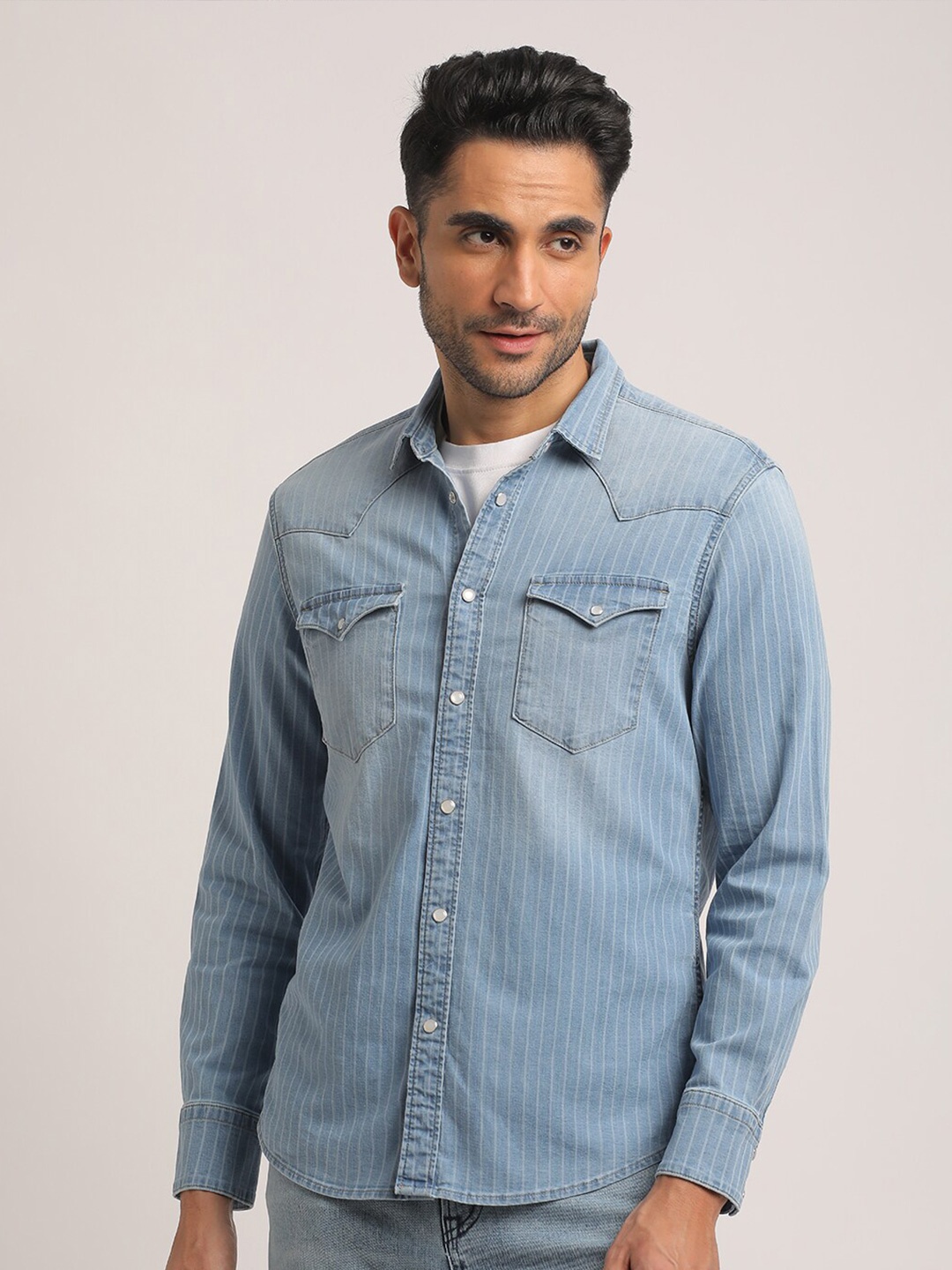 

EVERBLUE Men Solid Opaque Casual Shirt, Blue