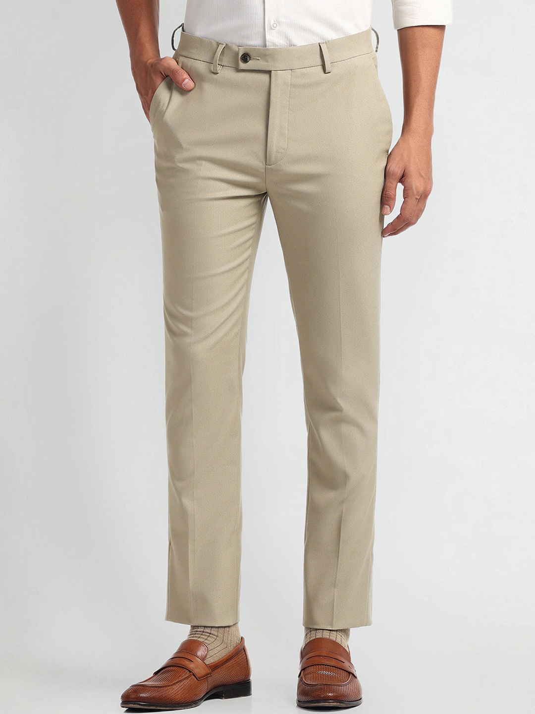

Arrow Men Slim Fit Formal Trouser, Beige