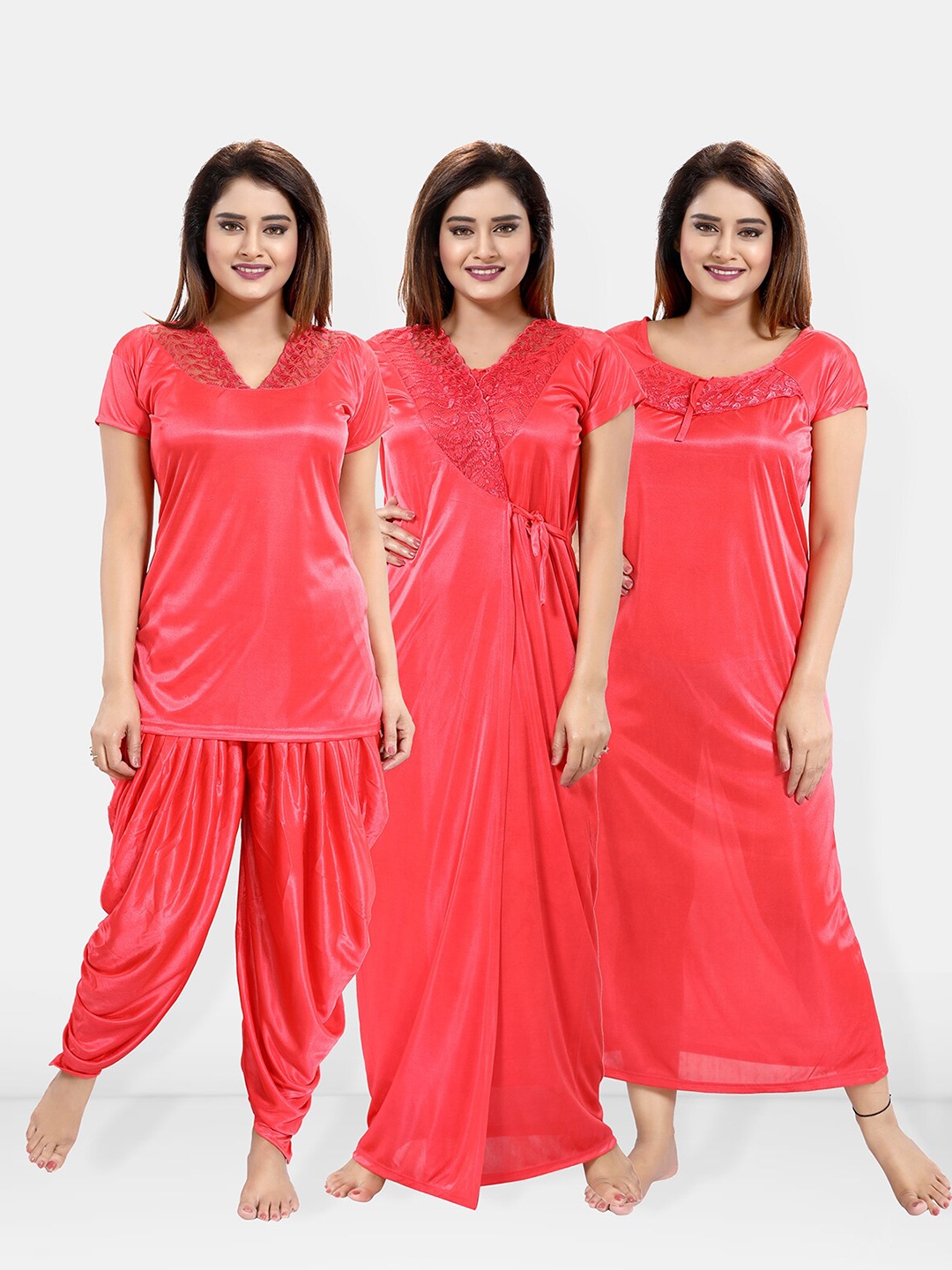

Be You Pack of 4 Nightdress, Peach
