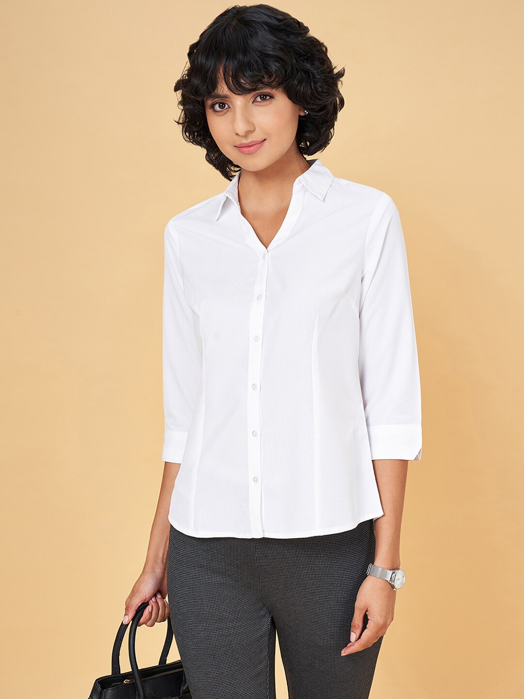 

Annabelle by Pantaloons Women Opaque Formal Shirt, Off white