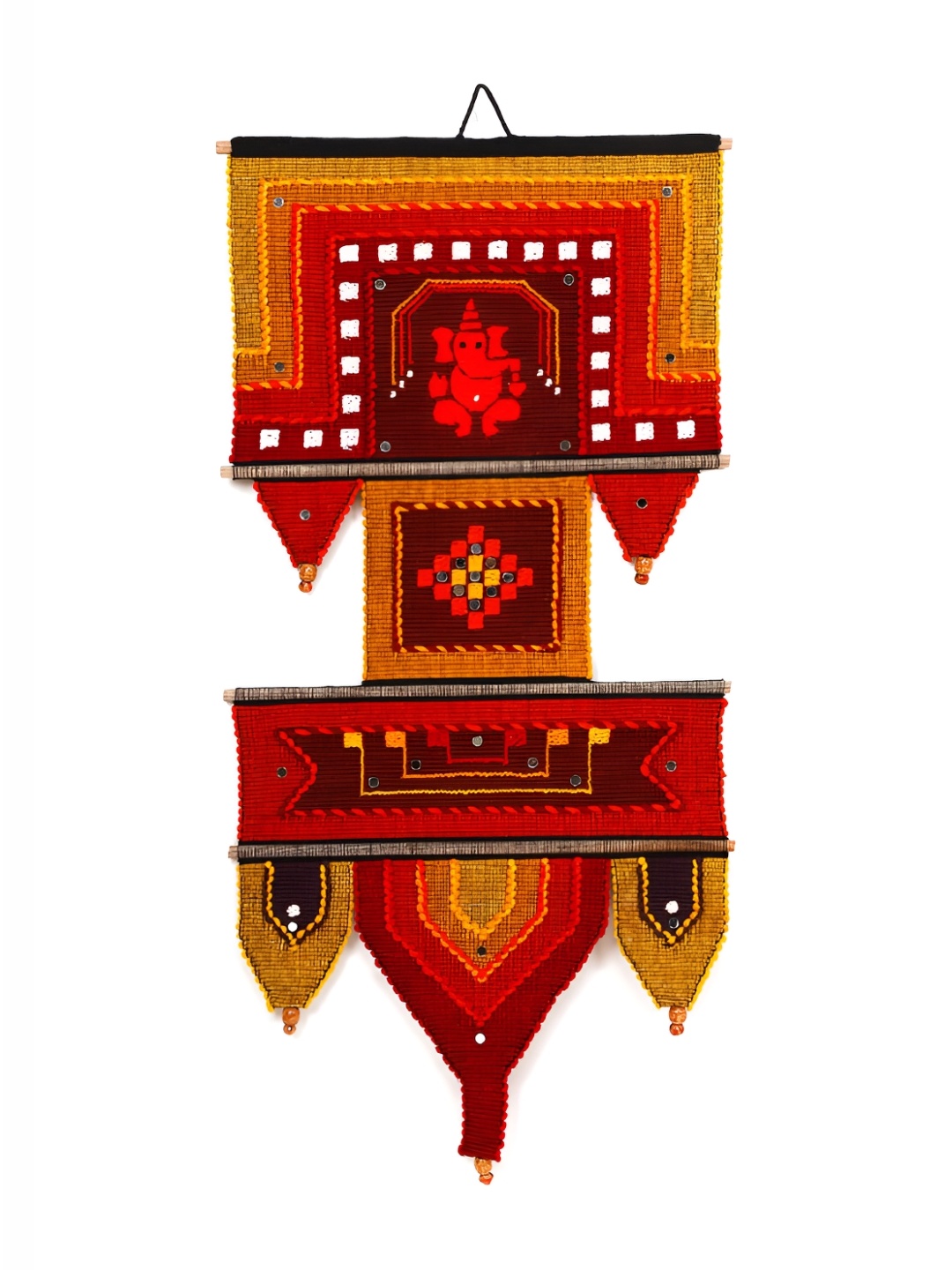 

YWULY Red & Brown Patterned Cotton Hanging Wall Decor