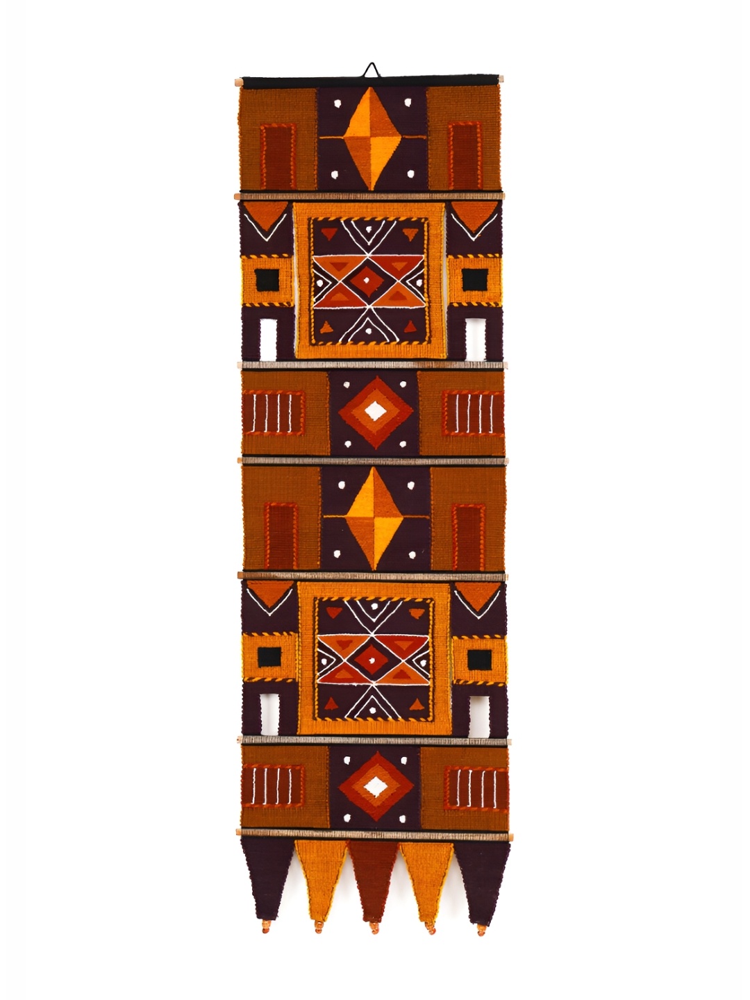 

YWULY Mustard-Yellow & Purple Printed Cotton Hanging Wall Decor