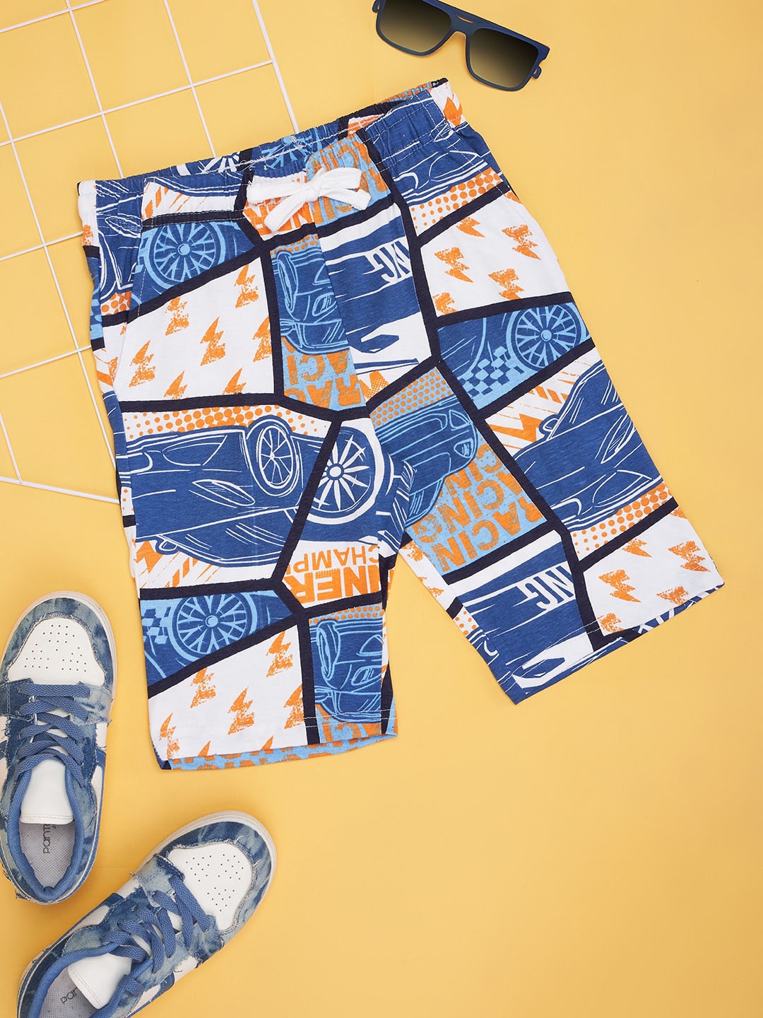 

Pantaloons Junior Boys Printed Cotton Shorts, White