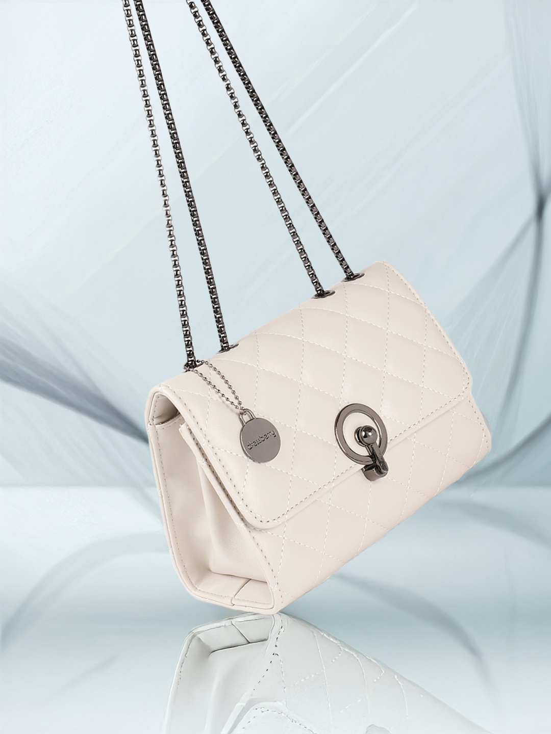 

DressBerry Structured Quilted Shoulder Bag, Off white