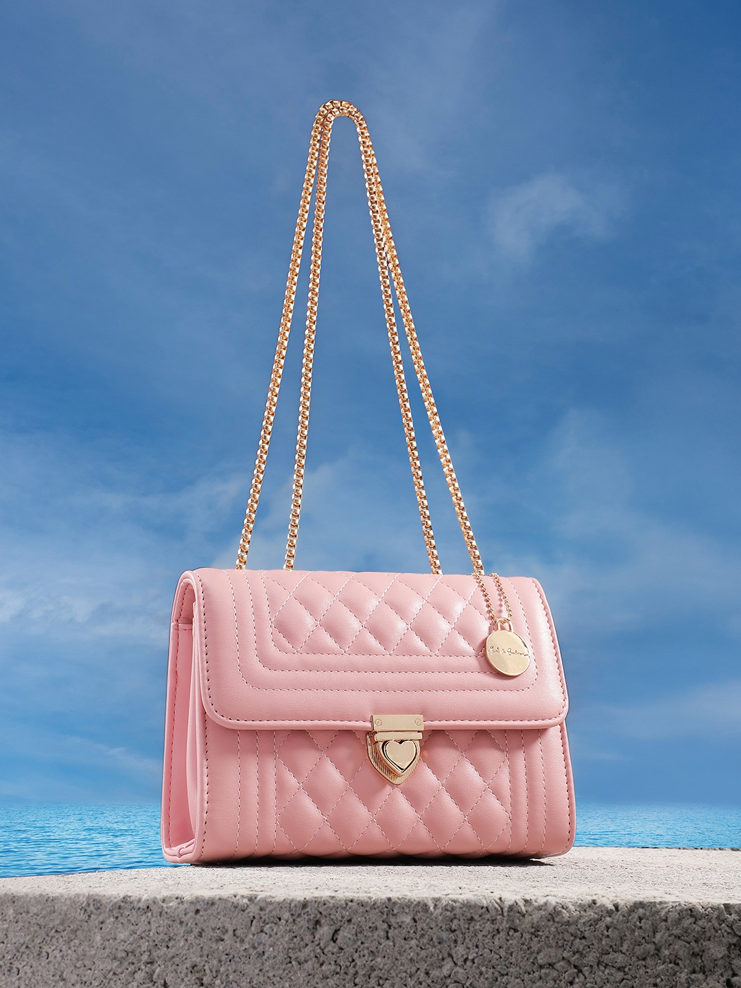 

Mast & Harbour Structured Quilted Shoulder Bag, Pink