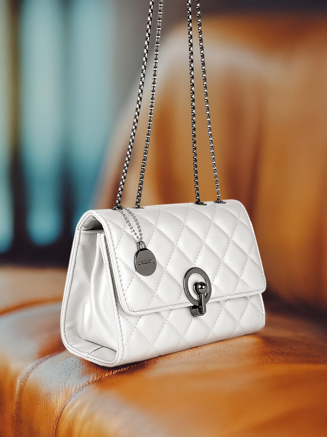 

DressBerry Structured Quilted Shoulder Bag, Silver
