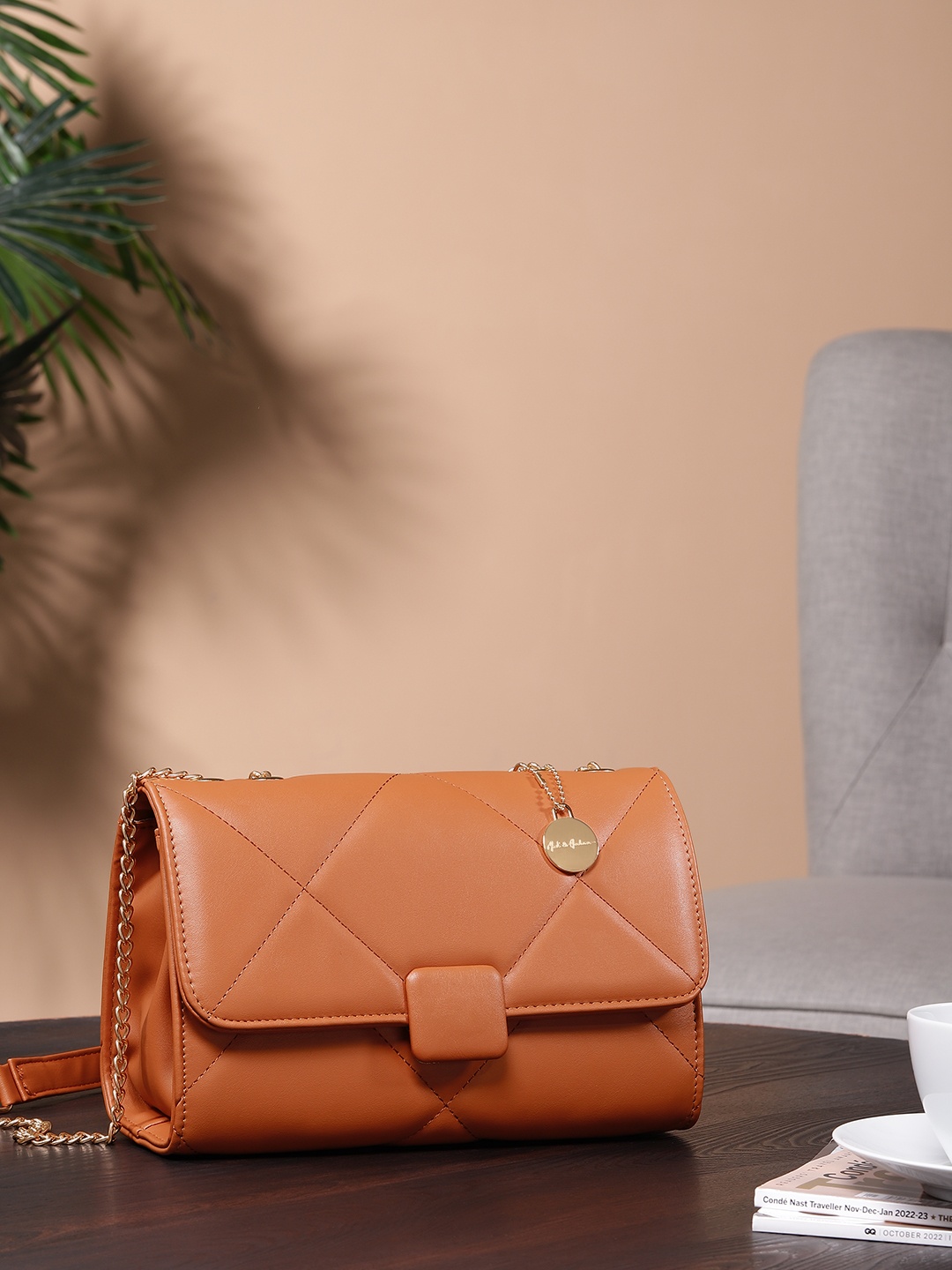 

Mast & Harbour Quilted Sling Bag, Brown