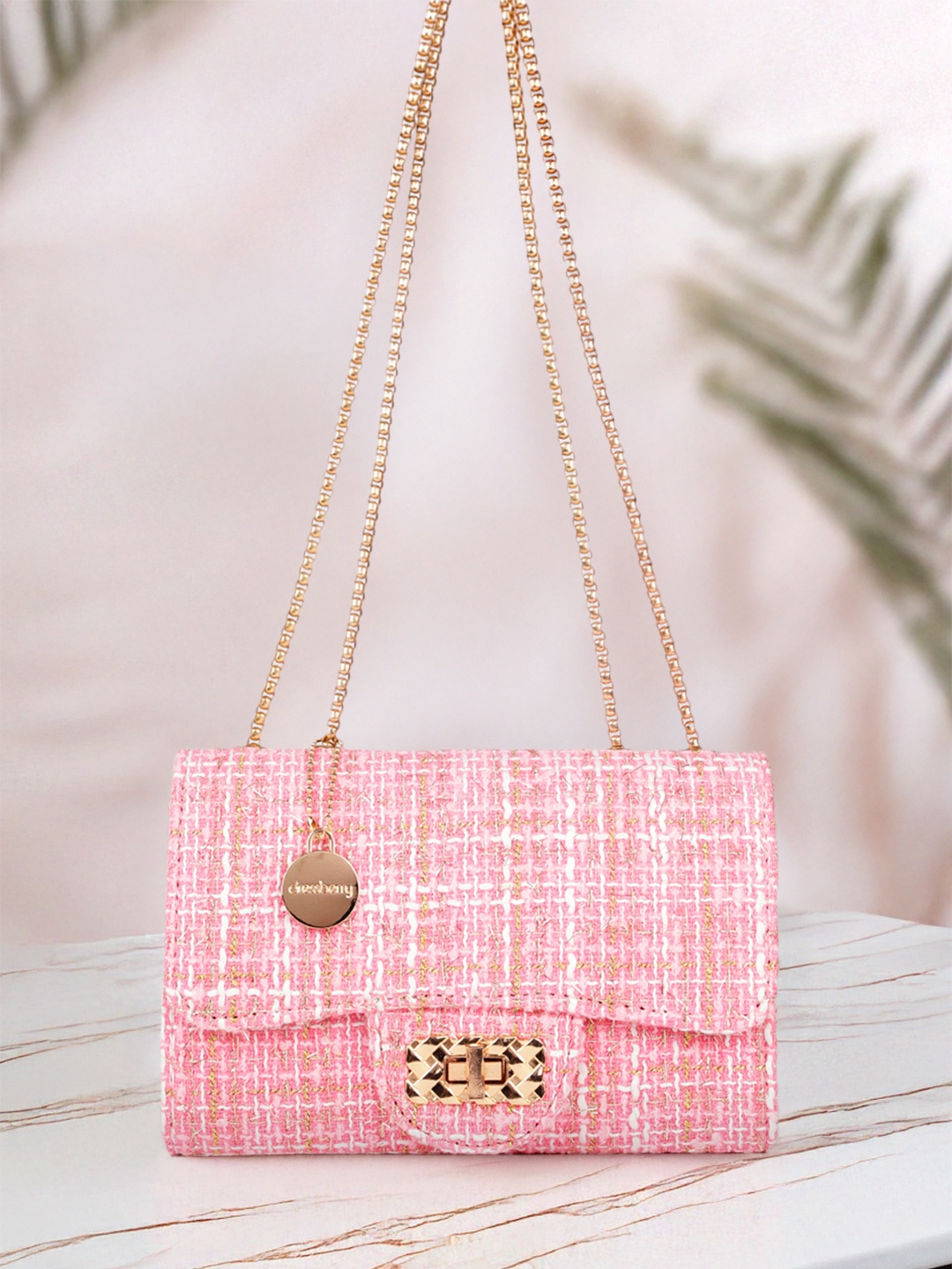 

DressBerry Embellished Structured Shoulder Bag, Pink