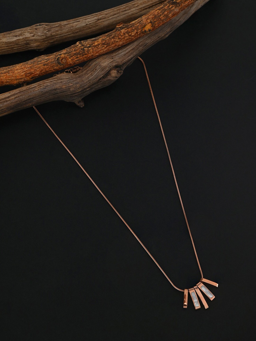

E2O Gold-Plated Necklace, Rose gold