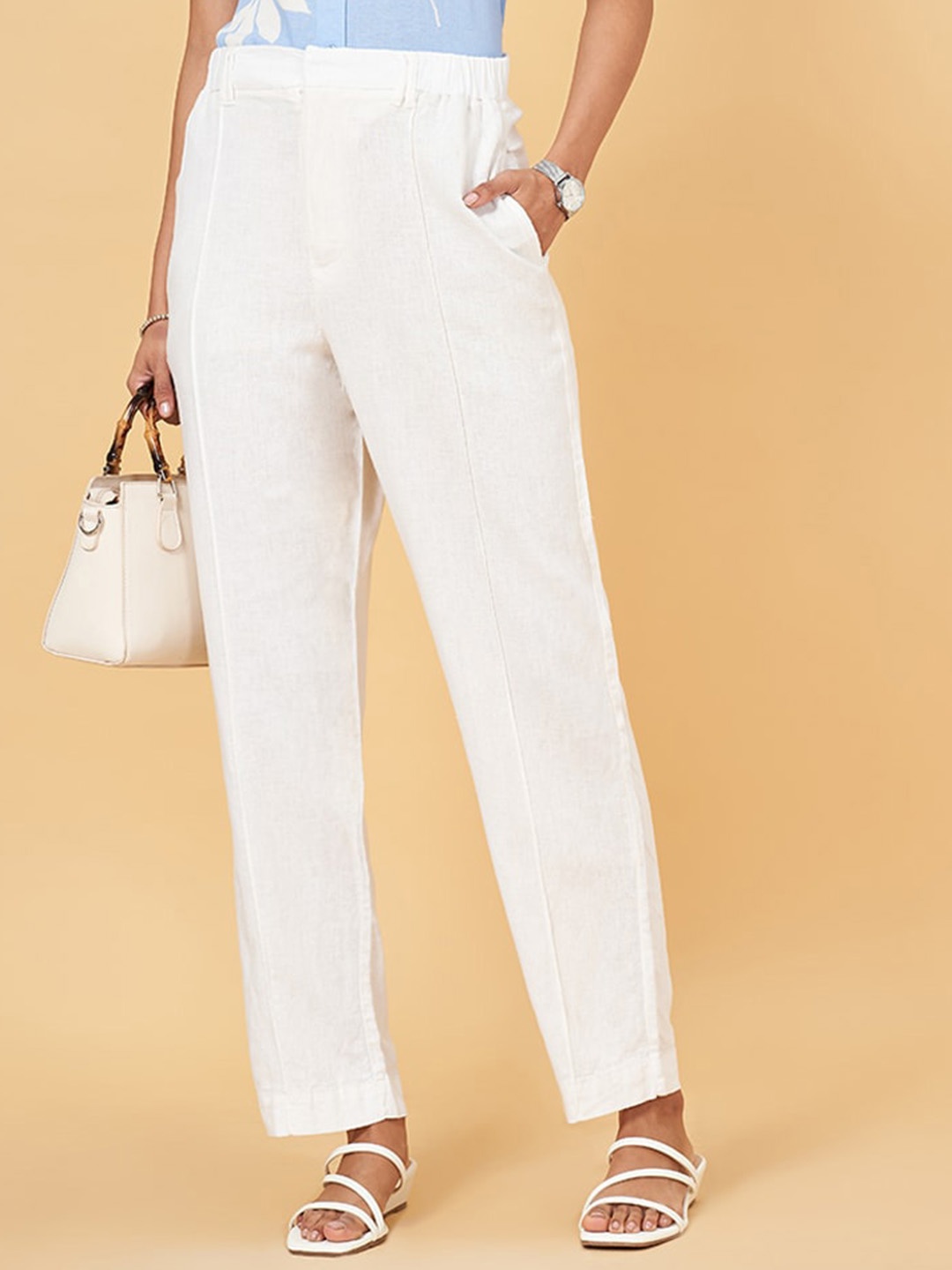 

Annabelle by Pantaloons Women Straight Fit Trouser, Off white