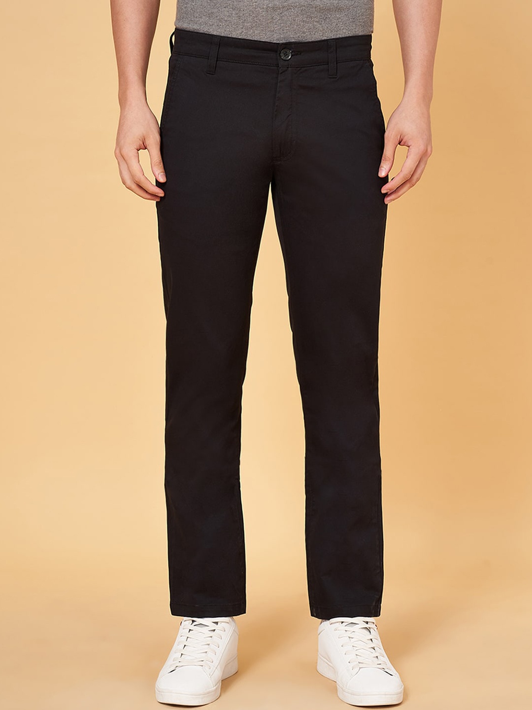 

BYFORD by Pantaloons Men Cotton Regular Trousers, Black