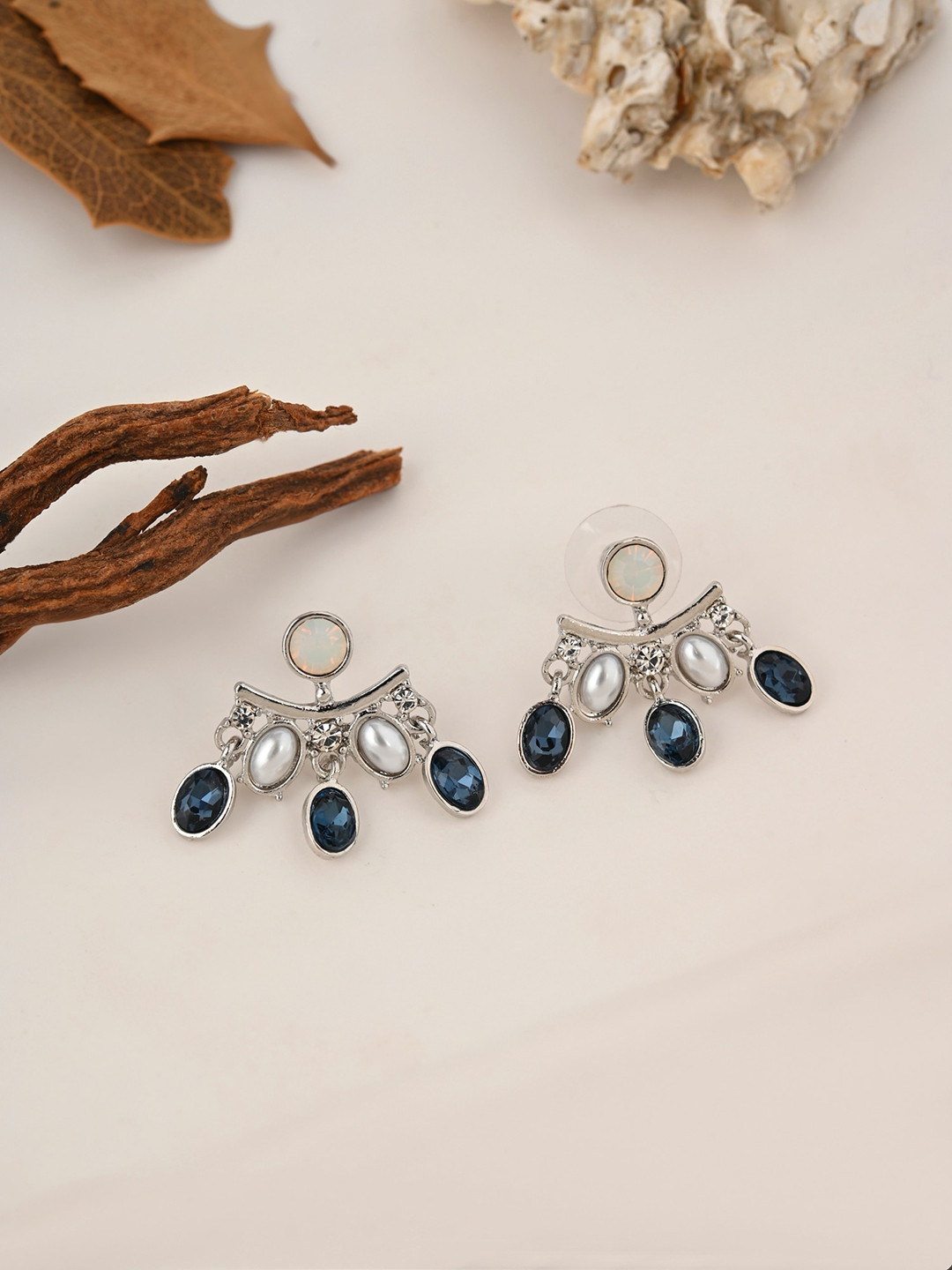 

E2O Silver-Plated Contemporary Drop Earrings