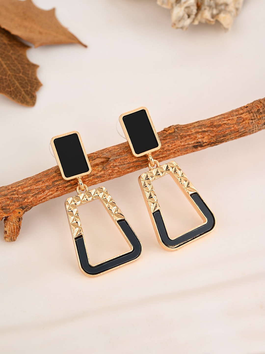 

E2O Gold-Plated Contemporary Drop Earrings