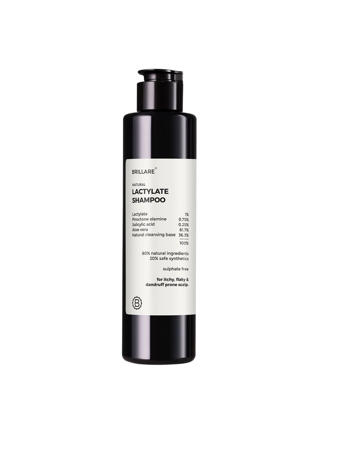 

BRILLARE Natural Lactylate Shampoo for Itchy Flake & Dandruff Prone Scalp - 200 ml, White