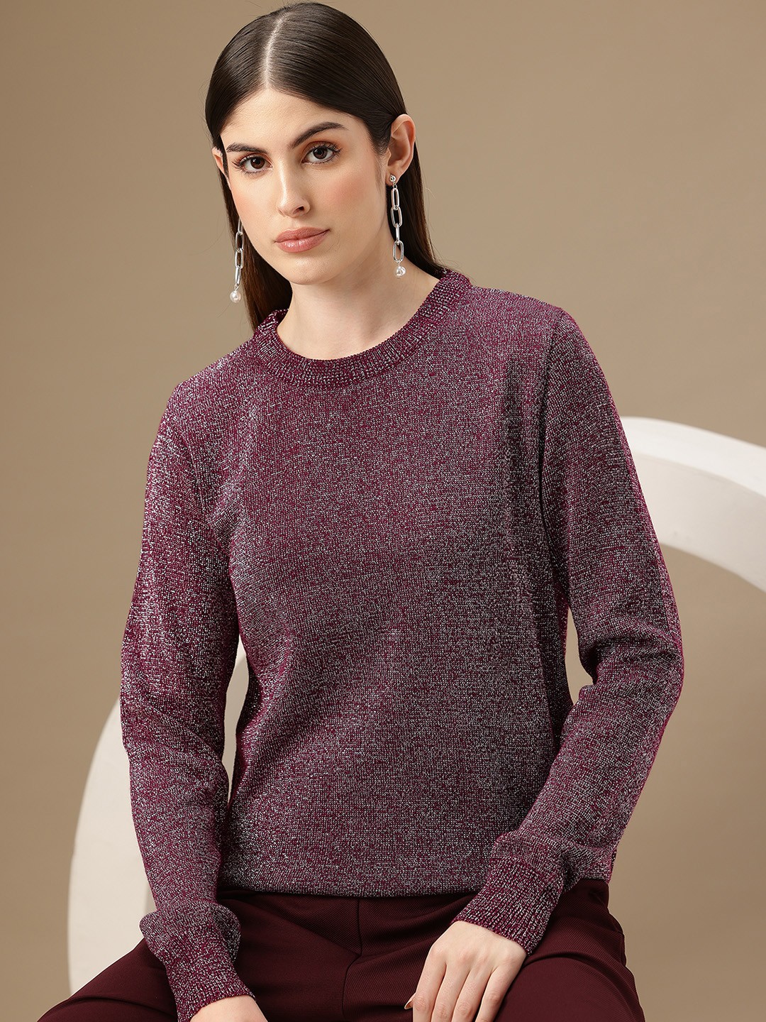 

Chemistry Pure Acrylic Shimmer Pullover, Maroon