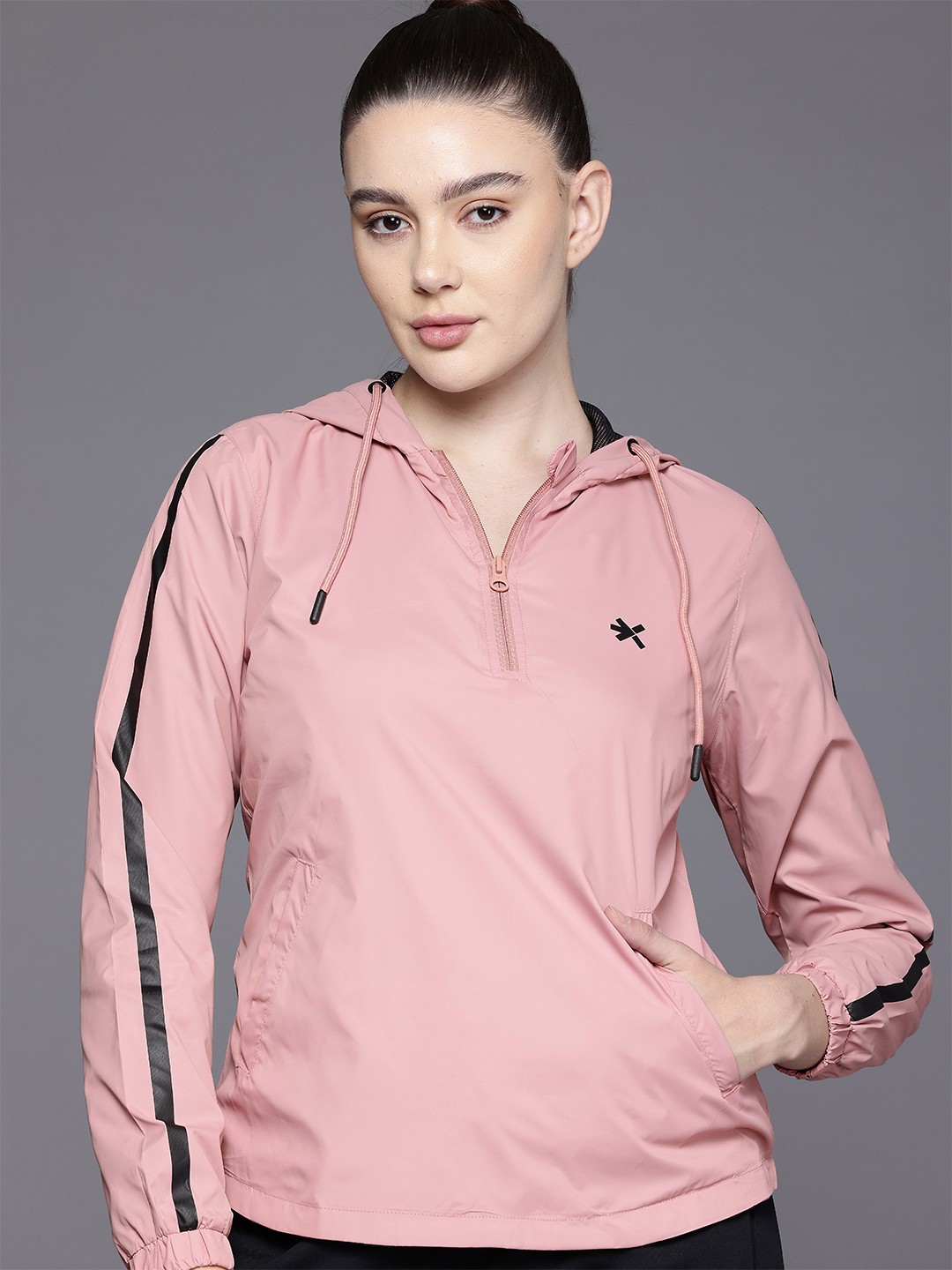

HRX by Hrithik Roshan Rapid-Dry Hooded Training Jacket, Rose