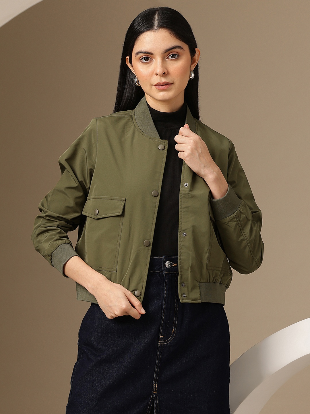 

Chemistry Women Bomber Jacket, Olive