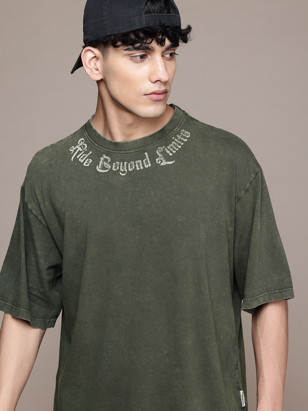 

Roadster Men Wash Printed T-shirt, Green