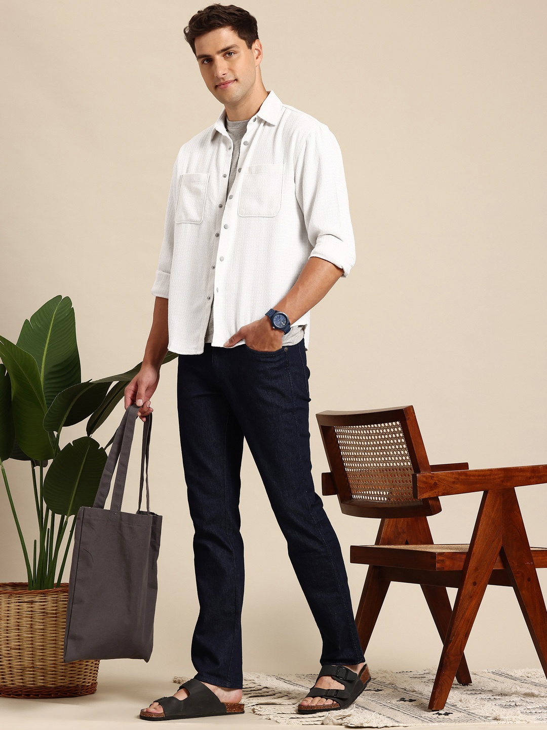 

Mast & Harbour Textured Casual Relaxed Fit Shirt, White