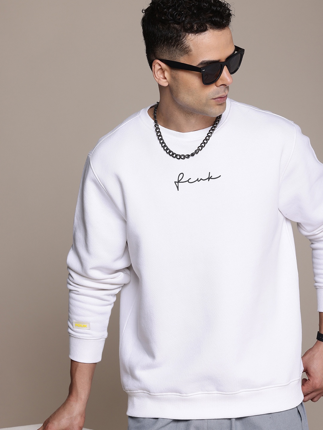 

FCUK Brand Logo Printed Sweatshirt, White