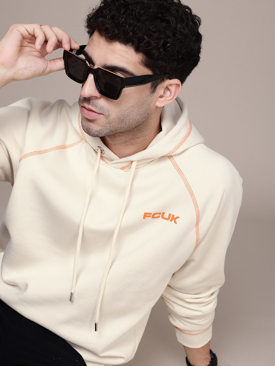 

FCUK Hooded Sweatshirt, Beige