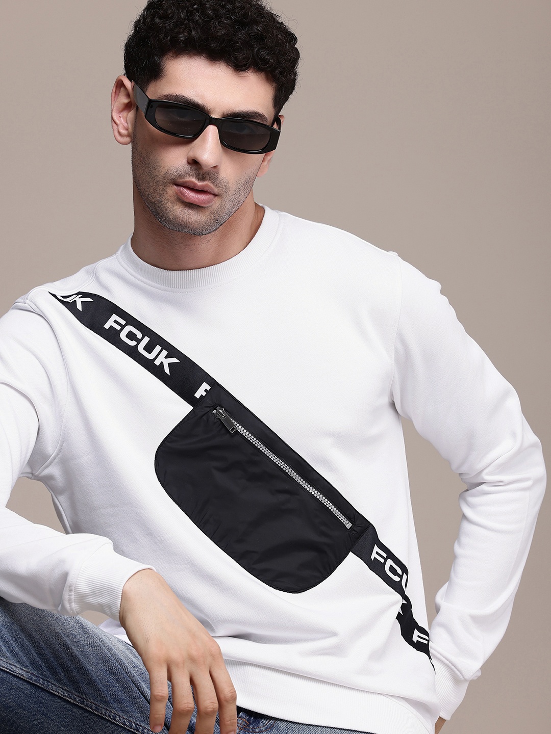 

FCUK Brand Logo Printed Sweatshirt, White