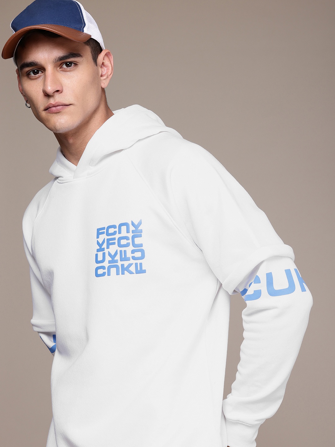 

FCUK Printed Hooded Sweatshirt, White