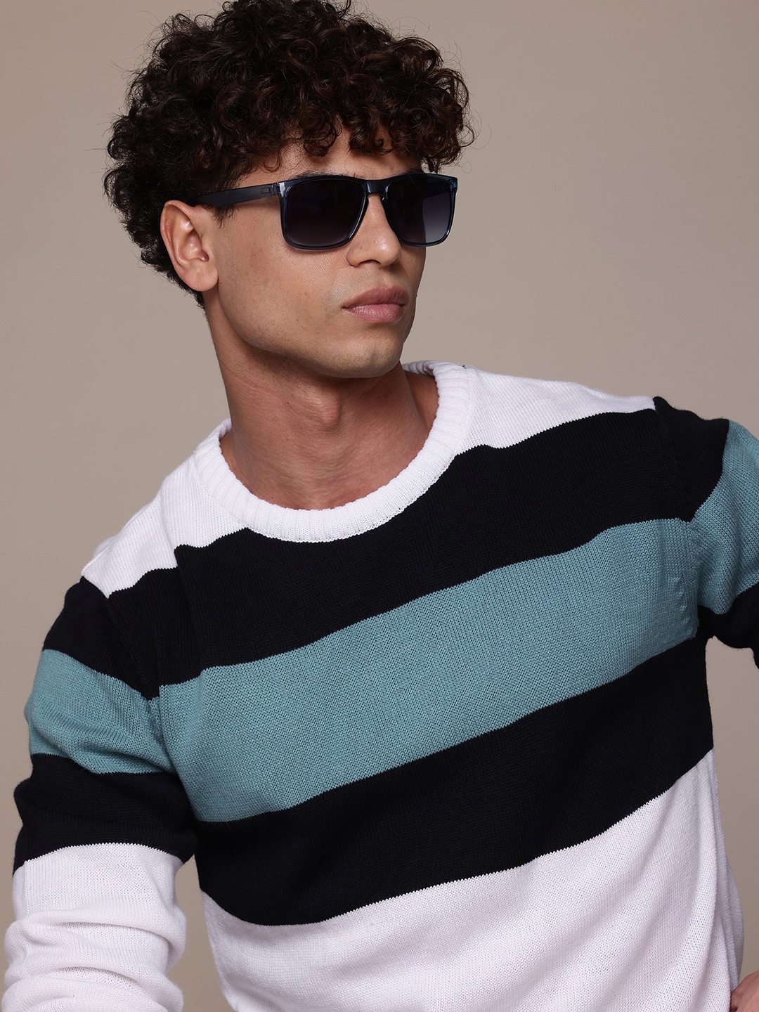 The Roadster Lifestyle Co. Striped Pullover, White