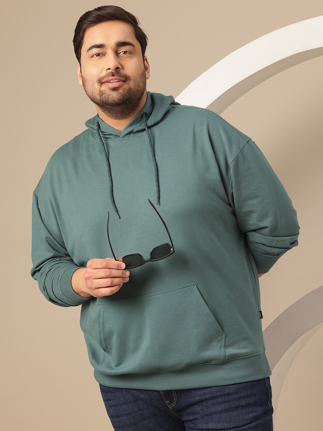 

Sztori Plus-Size Hooded Sweatshirt, Green