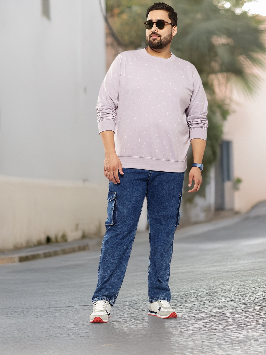 

Sztori Plus Size Printed Sweatshirt, Lavender