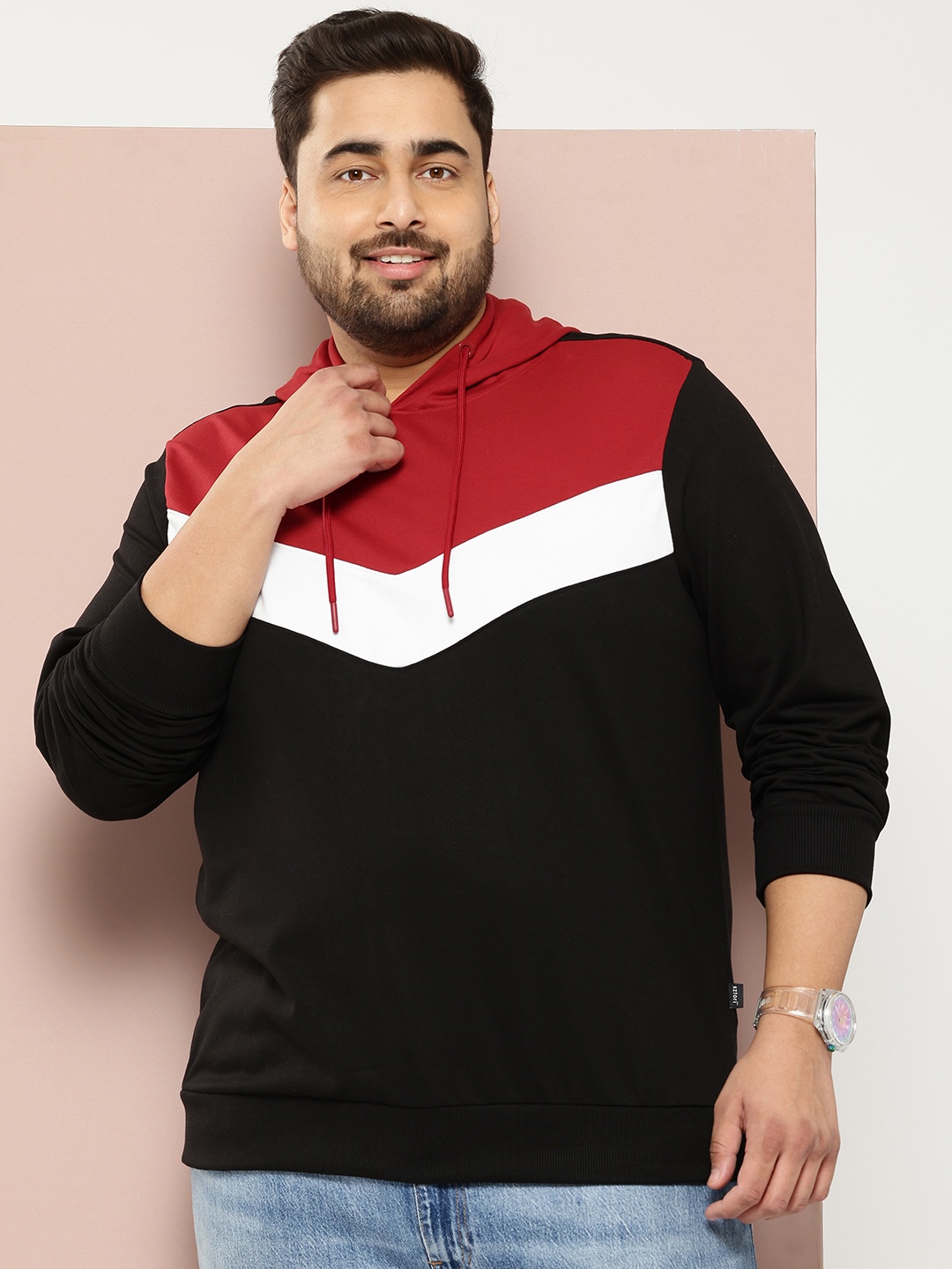 

Sztori Plus Size Colourblocked Sweatshirt, Black