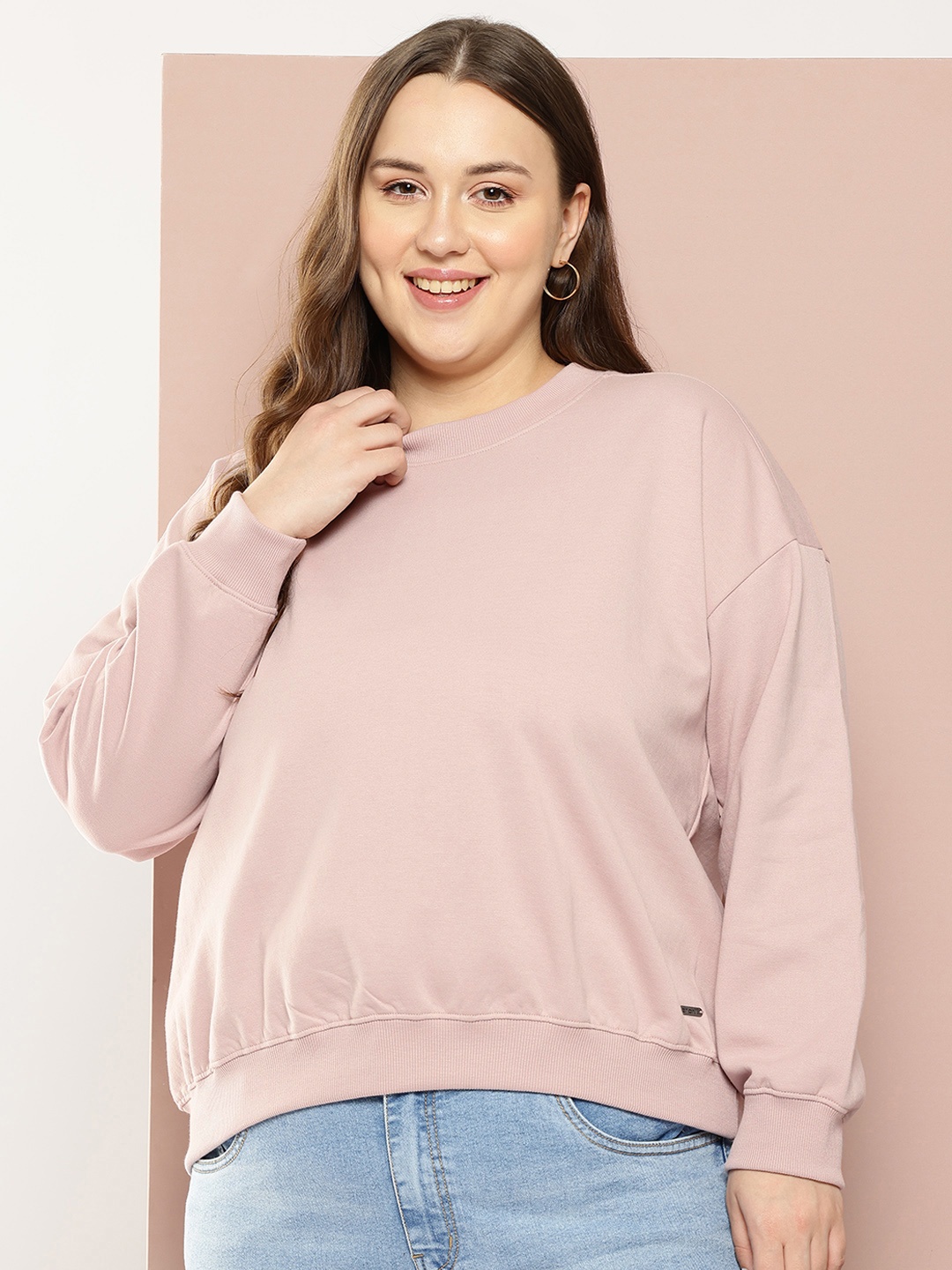 

Sztori Plus Size Drop-Shoulder Sweatshirt, Mauve