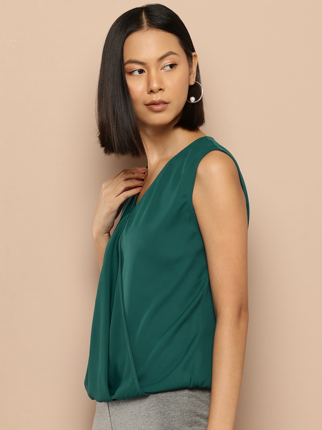 

her by invictus Wrap Top, Green