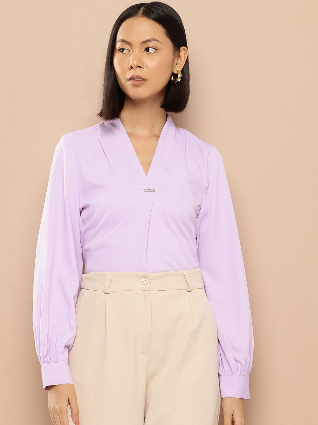 

her by invictus Shirt-Style Top, Lavender