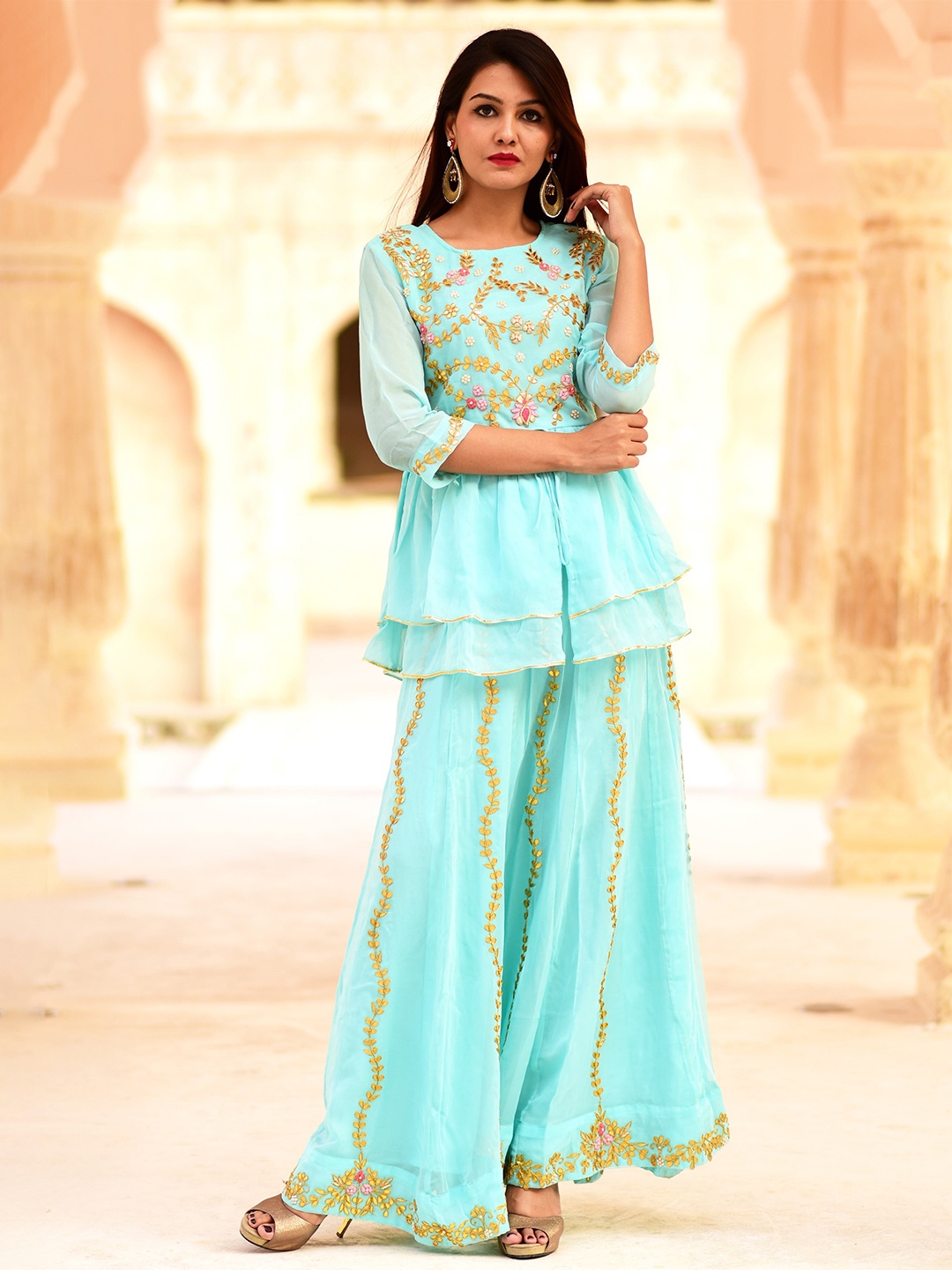 

Chandbaali Embroidered Ready to Wear Lehenga Choli, Blue