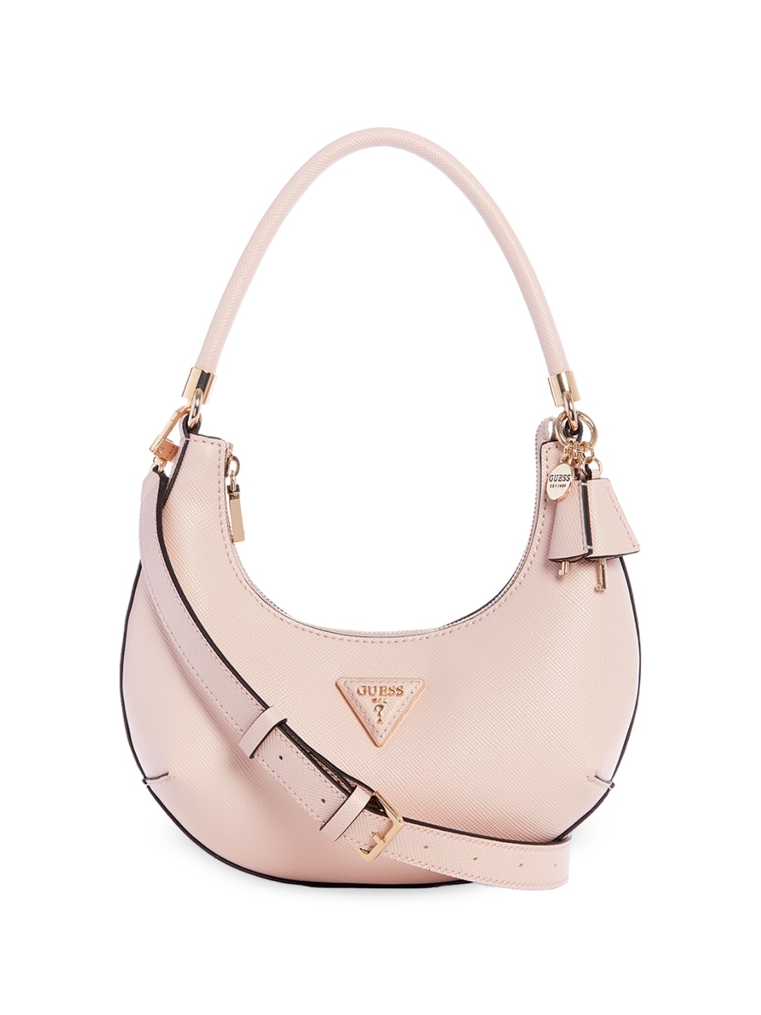 

GUESS Textured Half Moon Hobo Bag, Pink