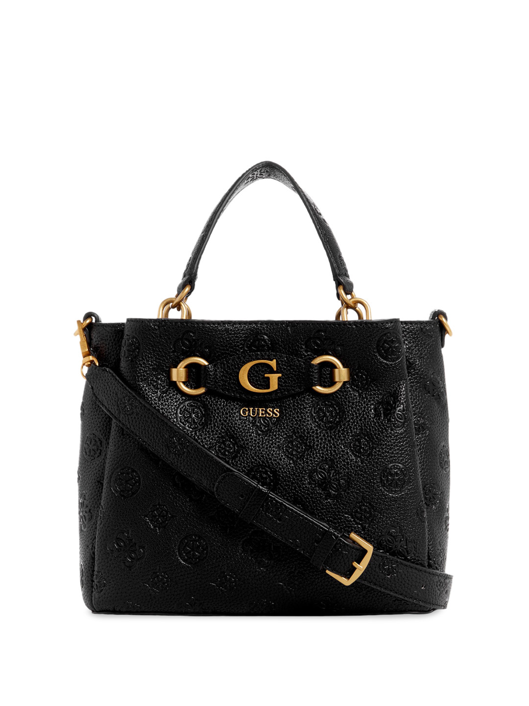 

GUESS Textured Structured Satchel Bag, Black