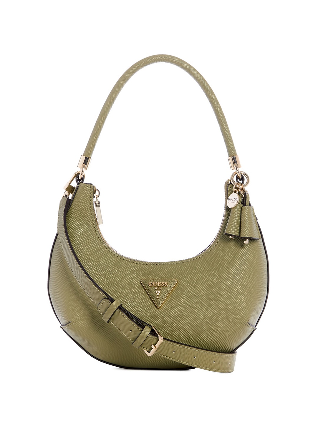 

GUESS Textured Half Moon Hobo Bag, Green