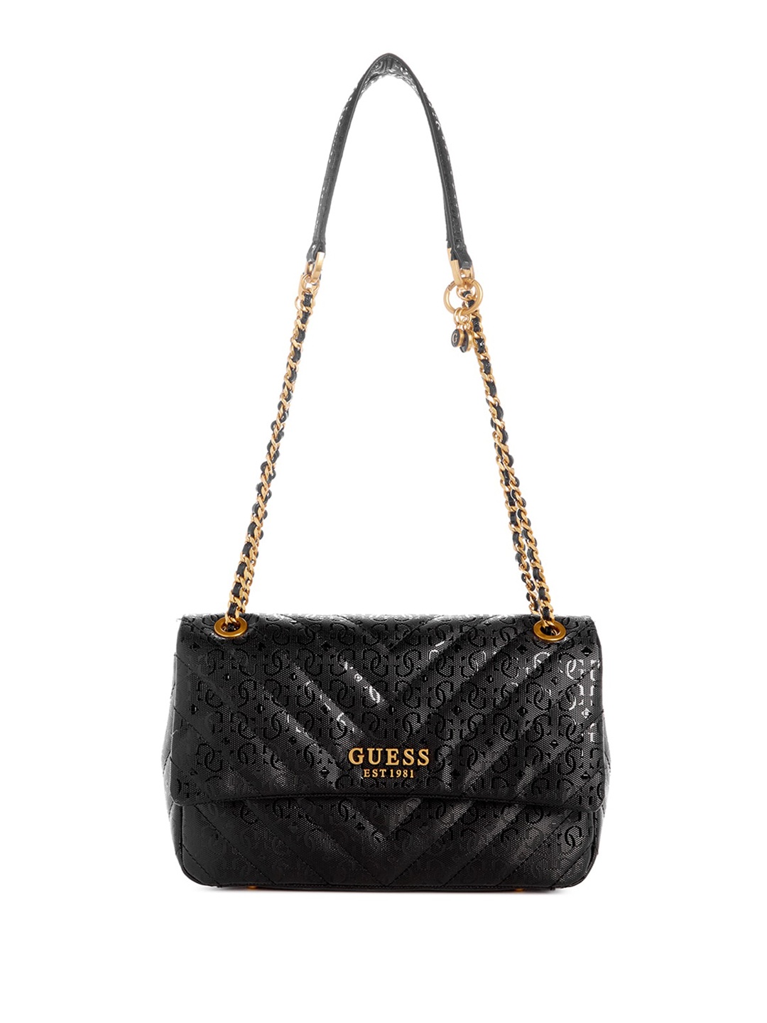 

GUESS Textured Structured Sling Bag, Black