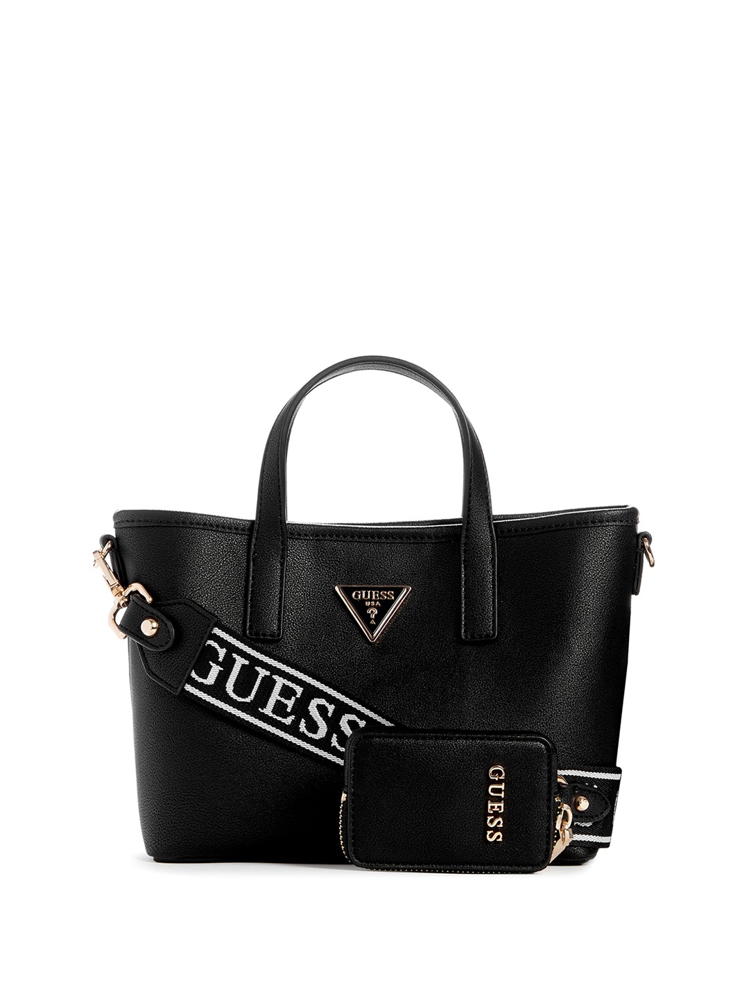 

GUESS Textured Shopper Handheld Bag, Black