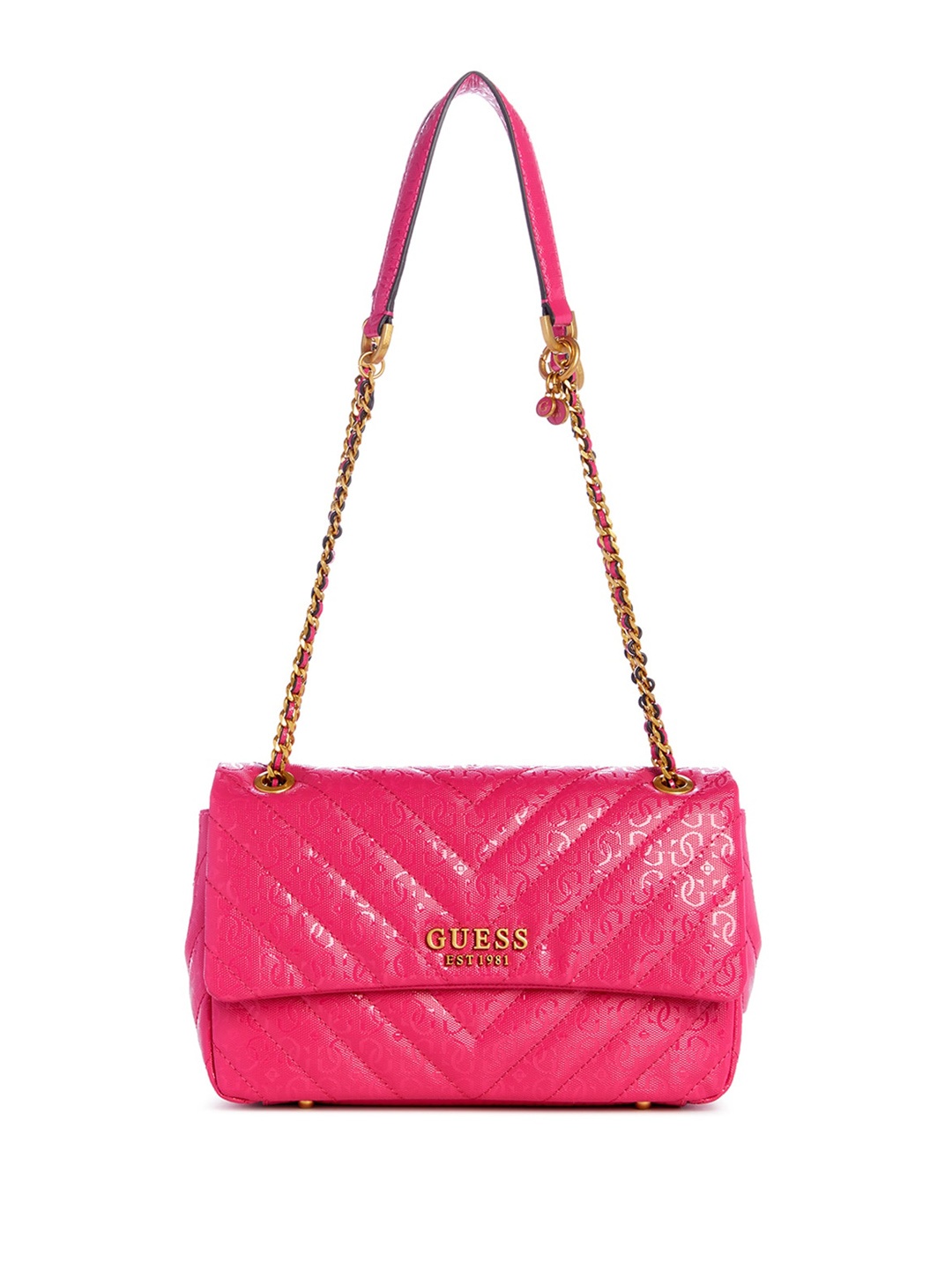 

GUESS Textured Structured Sling Bag, Fuchsia
