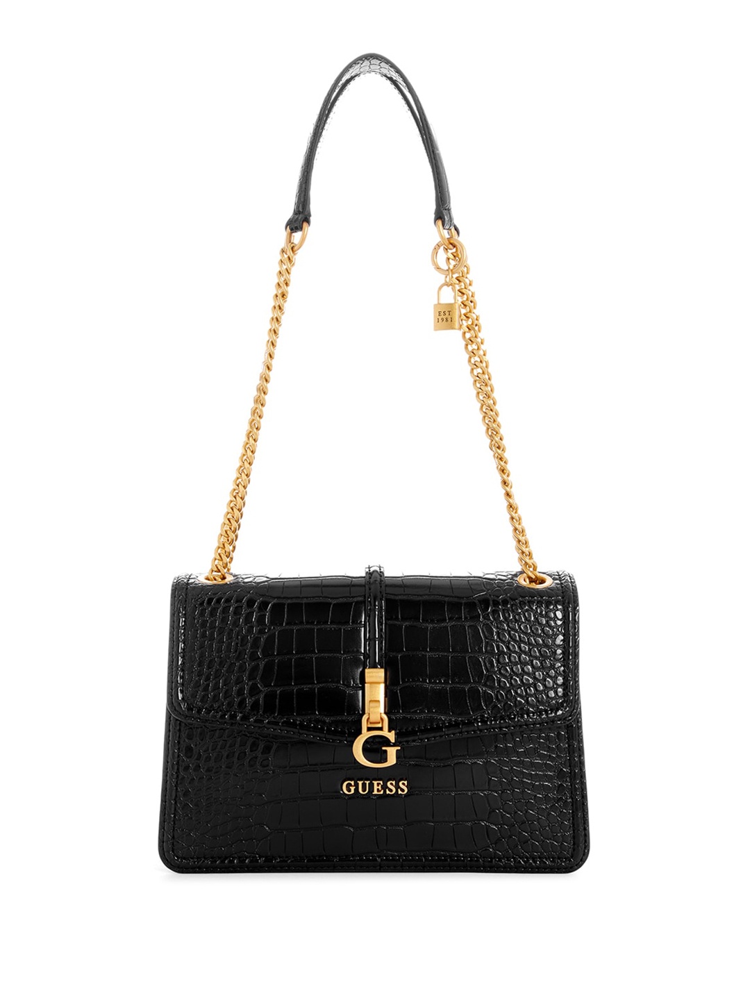 

GUESS Textured Structured Sling Bag, Black