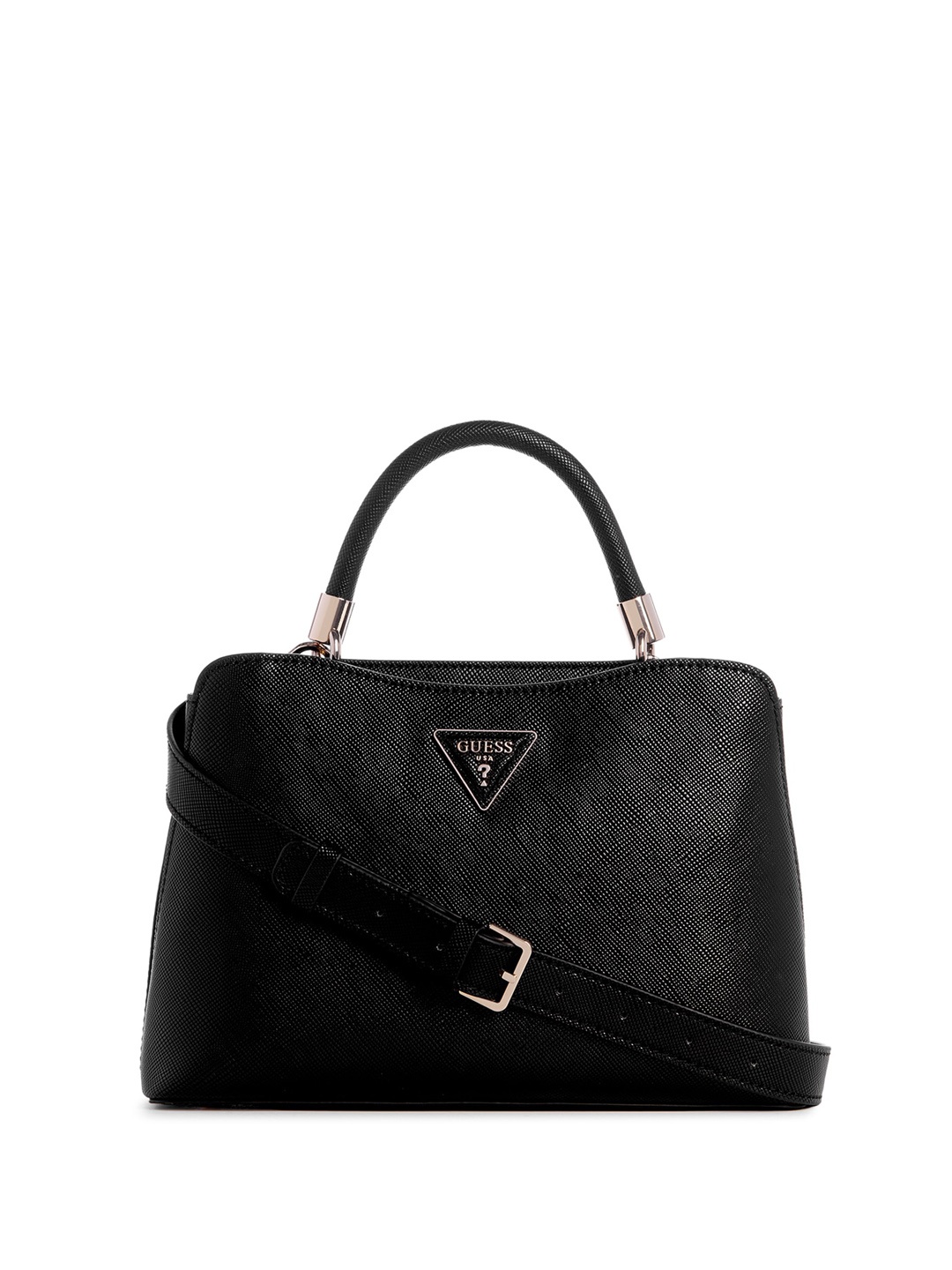 

GUESS Textured Structured Handheld Bag, Black