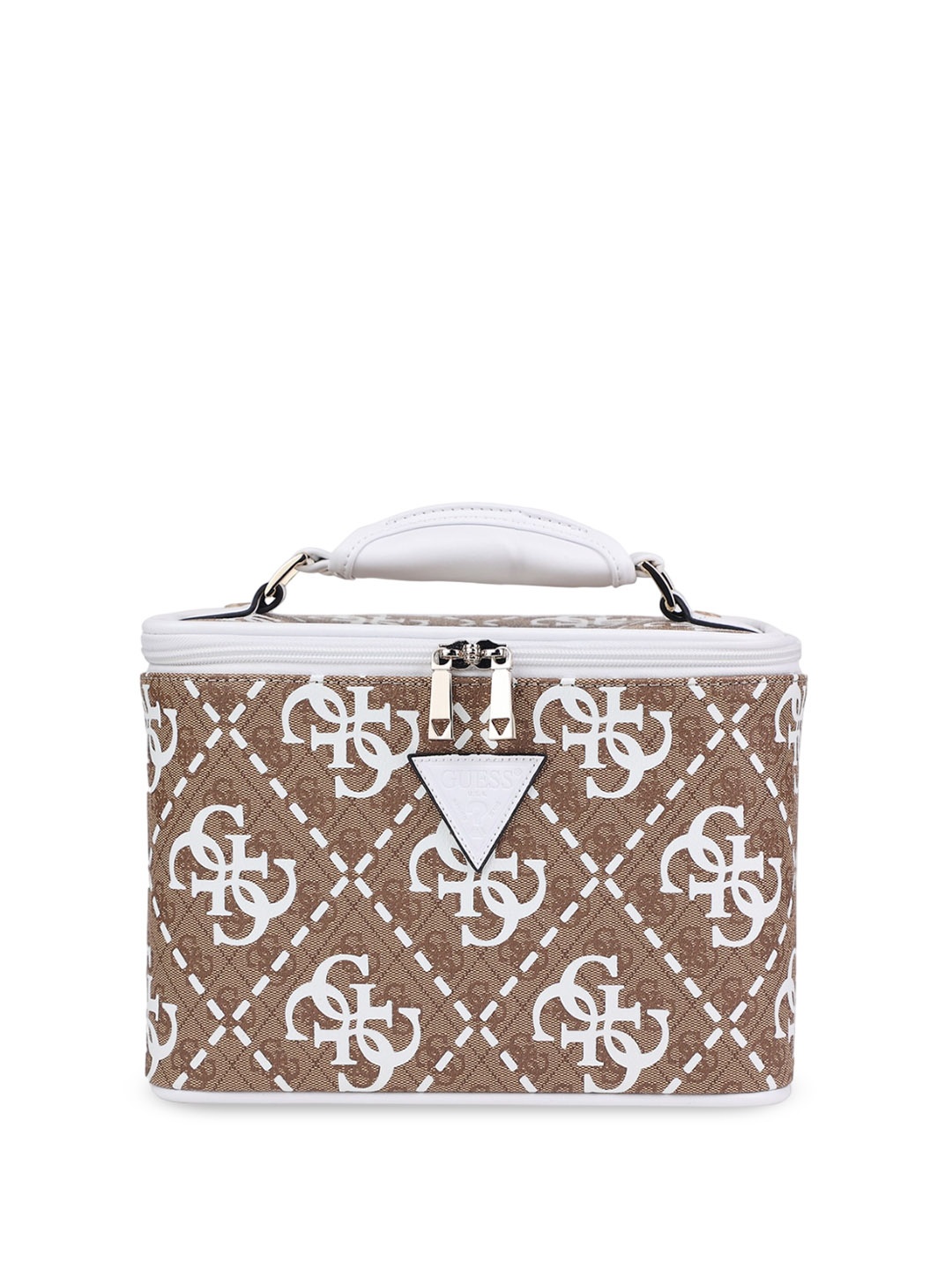 

GUESS PU Printed Travel Cosmetic Bag, Brown
