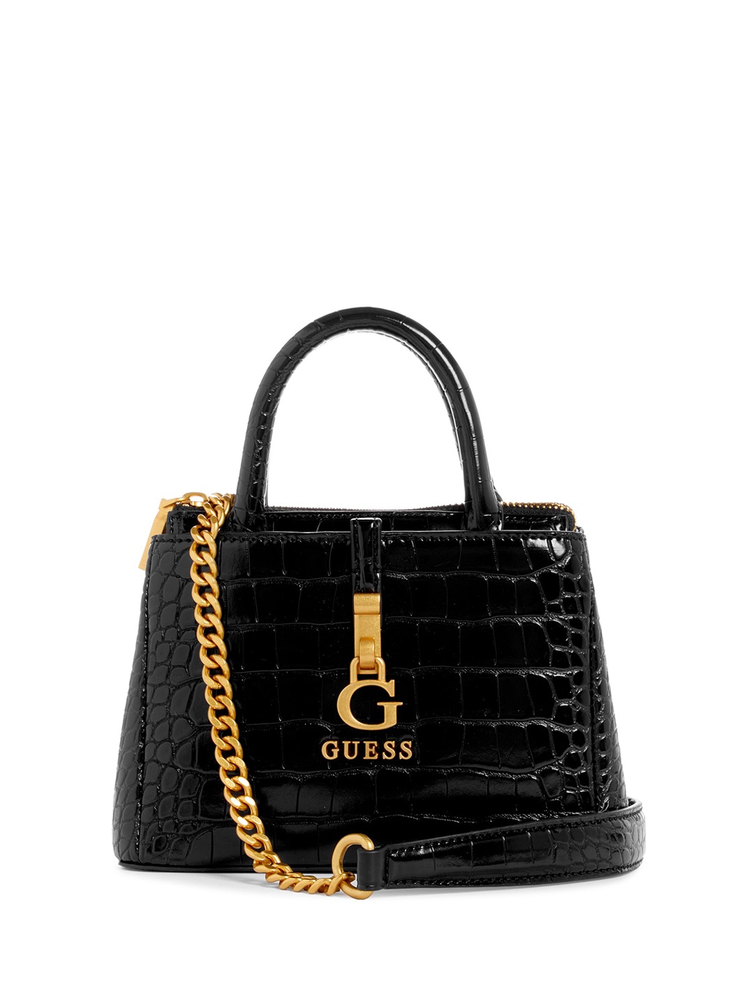 

GUESS Textured Structured Handheld Bag, Black
