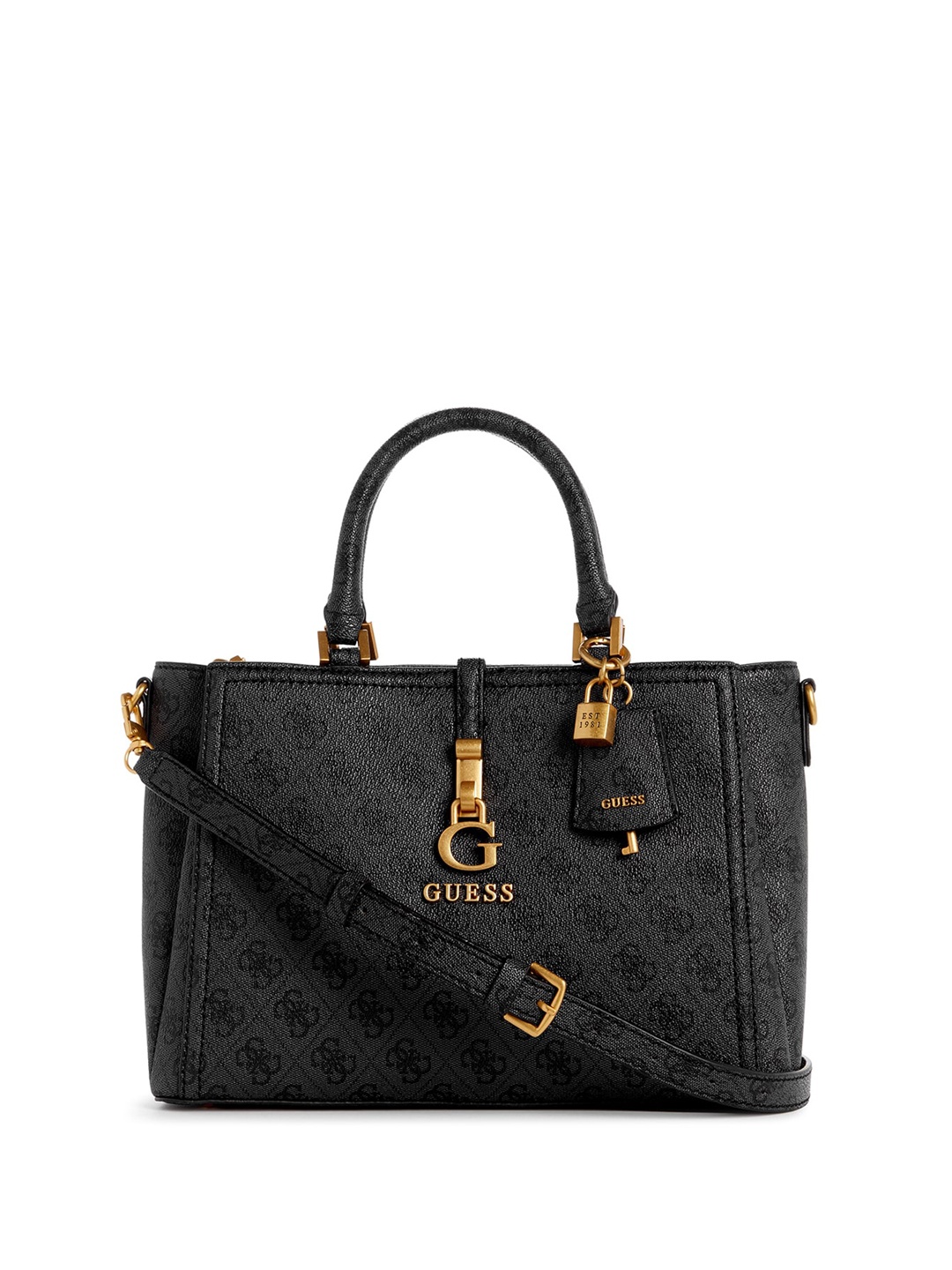 

GUESS Printed Structured Handheld Bag, Grey